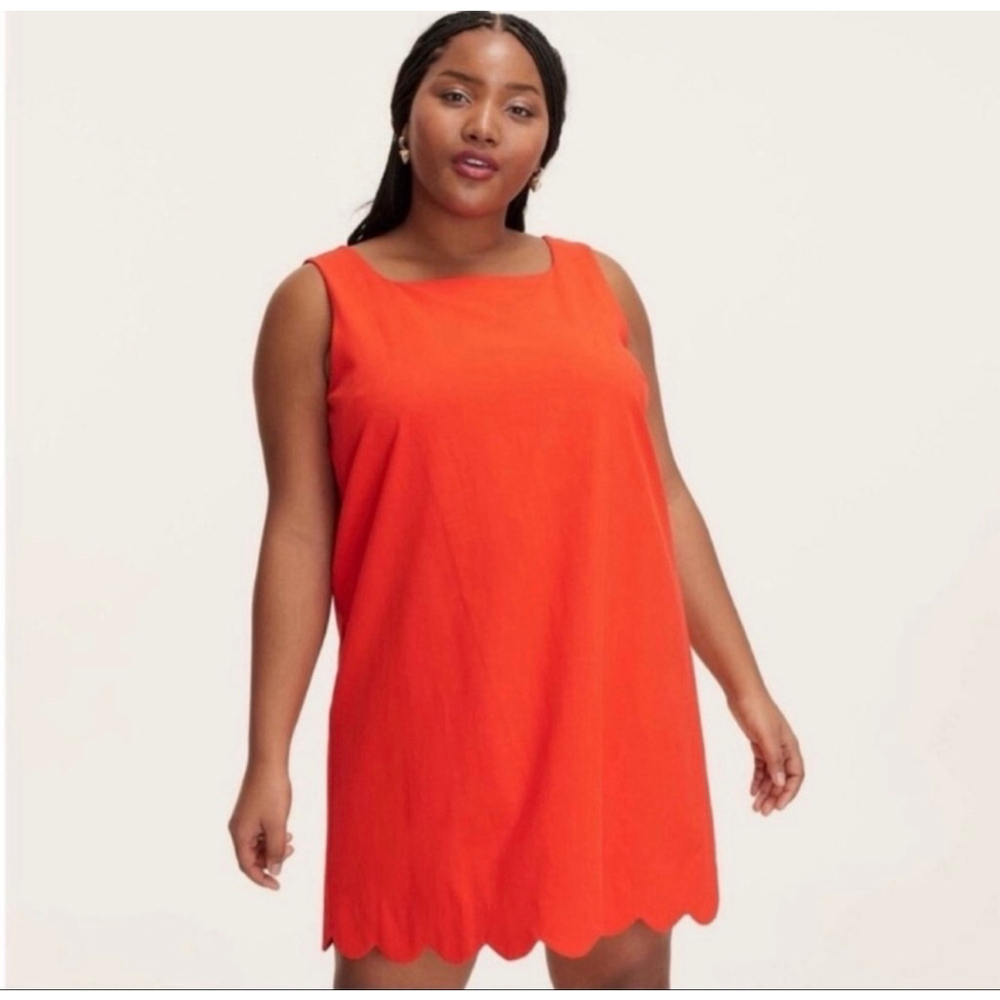 Kate Spade New York Plus Red Scallop Hem Mini Dress 1X - Picture 4 of 7